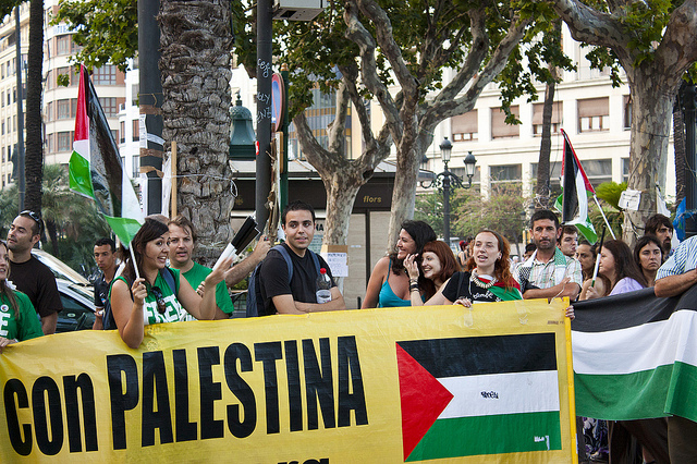 Manifestantes en apoyo a Palestina