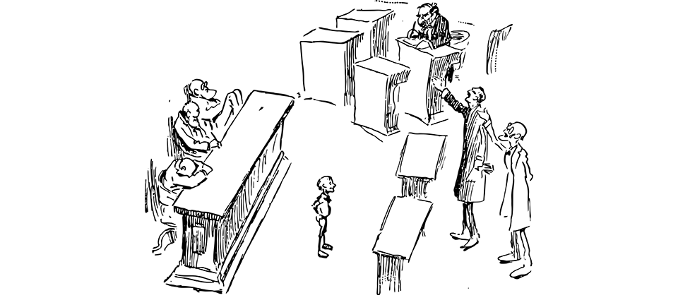 Ilustración de un juicio.